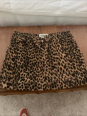 DAMSEL Leopard Print Mini Skirt in Brown and Black